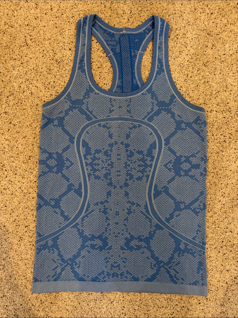 lululemon athletica Blue Patterned Racerback Tank